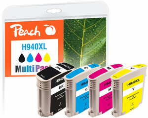 Peach Spar Pack Tintenpatronen mit Chip kompatibel zu HP No. 940XL