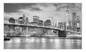 papermoon Infrarotheizkörper EcoHeat 60X100 cm Alu-Rahmen, Brooklyn Bridge, 600W