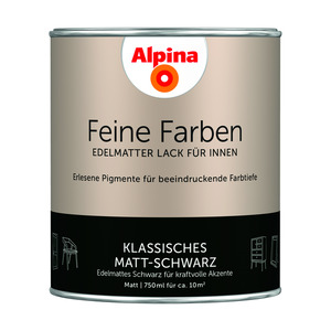 Alpina Buntlack 'Feine Farben' Klassisches Matt-Schwarz, matt 750ml