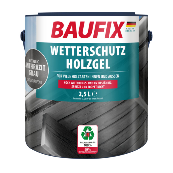 Bild 1 von BAUFIX Wetterschutz-Holzgel anthrazitgrau metallic 2,5L