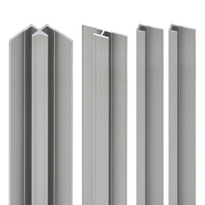 Schulte Profil-Set für Duschrückwande 'DecoDesign' aluminiumfarben, 4-teilig