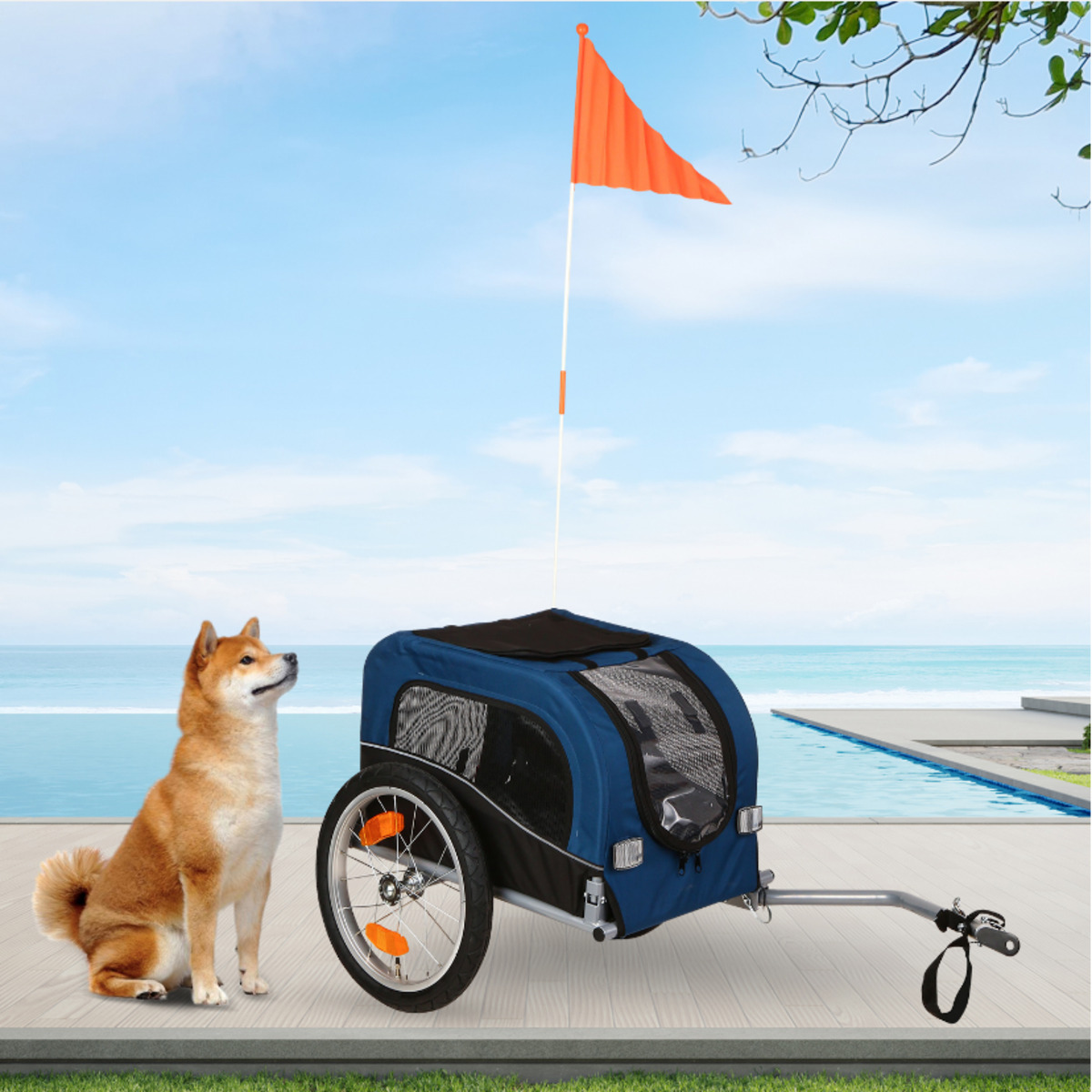 Bild 2 von Econ-Way Hundefahrradanhänger / Hundebuggy 20kg / 30kg / 40kg inklusive Zubehör