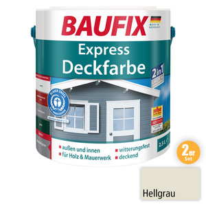 BAUFIX 2in1 Express Deckfarbe hellgrau 2- er Set