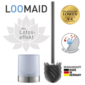 LOOMAID WC-Bürste Silikonkopf Edelstahl/anthrazit mit Ständer