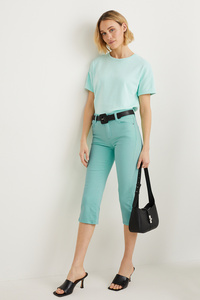 C&A Capri Jeans-Mid Waist-Slim Fit, Grün, Größe: 44