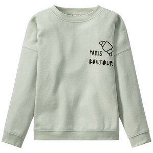 Kinder Sweatshirt mit Paris-Schriftzug HELLGRÜN