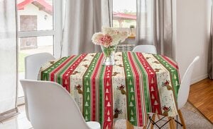 Abakuhaus Tischdecke »Kreis Tischdecke Abdeckung für Esszimmer Küche Dekoration«, Weihnachten Deer Pines Borders