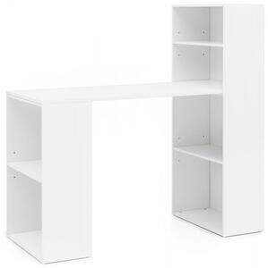 WOHNLING Schreibtisch mit Regal 120 x 120 x 53 cm Weiß