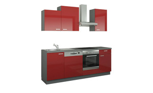 Küchenzeile mit Elektrogeräten rot Maße (cm): B: 220 Küchen