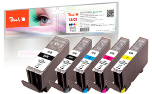 Peach Spar Pack Tintenpatronen mit Chip kompatibel zu Canon CLI-8, PGI-5