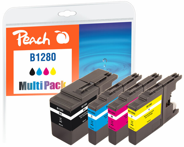 Bild 1 von Peach Spar Pack Tintenpatronen, XL-Füllung, kompatibel zu Brother LC-1280