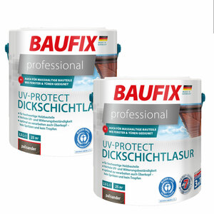BAUFIX professional UV-Protect Dickschichtlasur nussbaum 2er Set