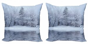 Abakuhaus Kissenbezug »Modern Accent Doppelseitiger Digitaldruck«, Weihnachten Winter Blizzard Wald