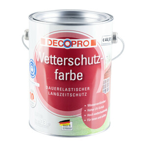 DecoPro Wetterschutzfarbe schwedenrot 2,5 Liter Acryl seidenglänzend