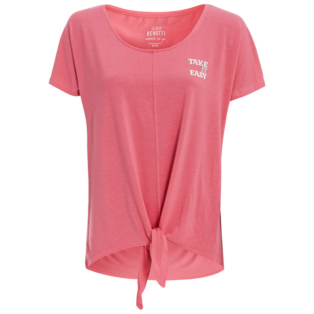 Bild 1 von Damen Schlafshirt mit Knotendetail PINK