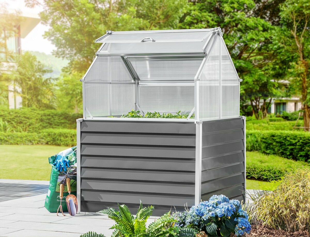 Bild 3 von Powertec Garden Doppeltes Balkon-/Garten-Hochbeet - Anthrazit