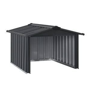 Mähroboter Garage mit Satteldach   Rasenmäher Dach Carport aus Metall   86 × 98 × 63 cm