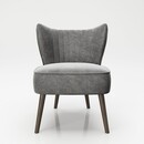 Bild 1 von PLAYBOY - Sessel "HOLLY" gepolsterter Lounge-Stuhl mit Rückenlehne, Samtstoff in Grau mit Massivholzfüsse, Retro-Design