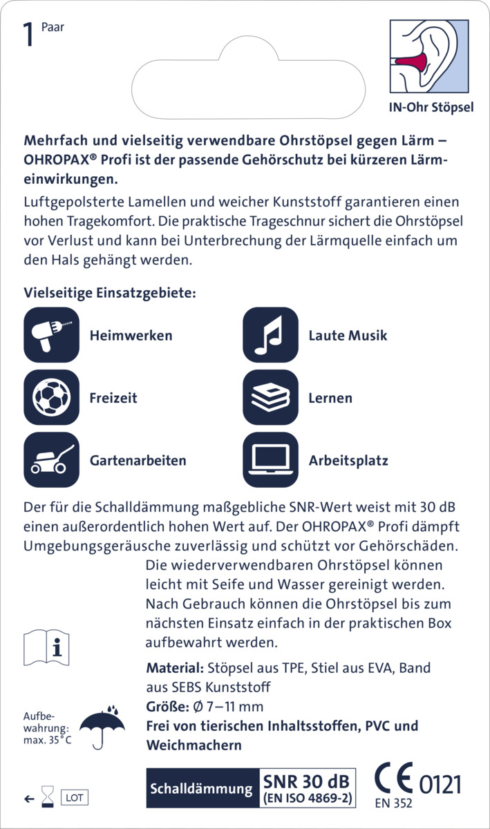 Bild 1 von Ohropax Ohrstöpsel Profi