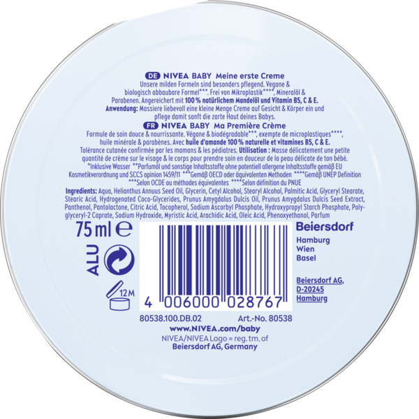 Bild 2 von NIVEA BABY Meine erste Creme, 75 ml