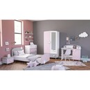 Bild 1 von Kinderzimmer Sternschnuppe 5-tlg rosa weiß grau Kleiderschrank Kinderbett 2 Kommoden Schreibtisch