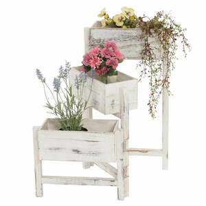 Pflanzregal, Standregal Blumenständer, Höhe: 65cm Shabby-Chic Vintage ~ weiß