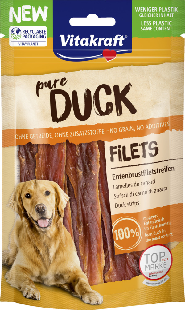 Bild 1 von Vitakraft pure DUCK Entenbrustfiletstreifen, 80 g