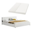 Bild 1 von Juskys Polsterbett Marbella 180x200 cm weiß - Bett mit Matratze, Bettkasten & Lattenrost