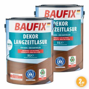 Baufix Dekor-Langzeitlasur, Eiche Dunkel - 2er Set