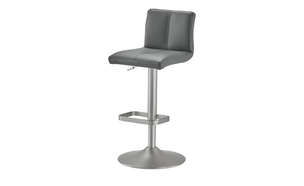 Bild 1 von Leder-Barhocker - grau - Stühle