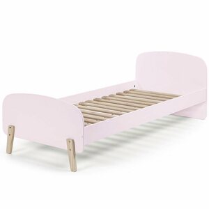 Lomadox Bett »SLIGO-12«, Einzelbett Jugendbett 90x200 cm rosa lackiert mit massiven Füßen, inkl. Lattenrost, B x H x T ca. 205,5 x 72,5 x 95cm