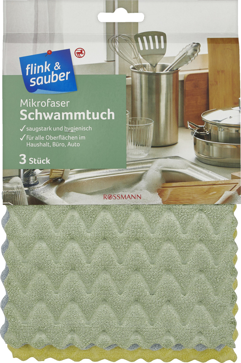 Bild 1 von flink & sauber 
            Mikrofaser Schwammtuch