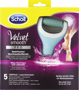 Scholl 
            Velvet Smooth™ wet & dry* wiederaufladbarer Hornhautentferner