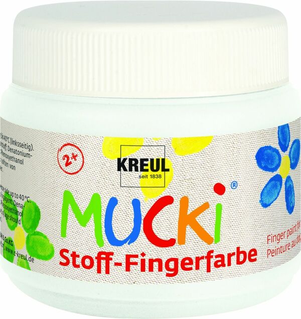 Bild 1 von Kreul Mucki Stoff Fingerfarbe
, 
weiß, 150 ml