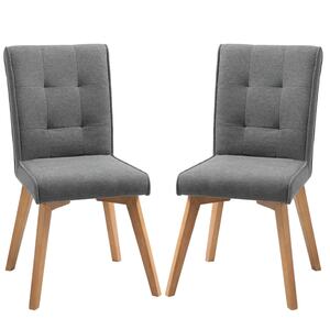 HOMCOM Esszimmerstühle im 2er Set grau 45 x 61,5 x 94 cm (BxTxH)   Wohnzimmerstuhl Küchenstuhl Polsterstuhl Stuhl