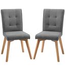 Bild 1 von HOMCOM Esszimmerstühle im 2er Set grau 45 x 61,5 x 94 cm (BxTxH)   Wohnzimmerstuhl Küchenstuhl Polsterstuhl Stuhl