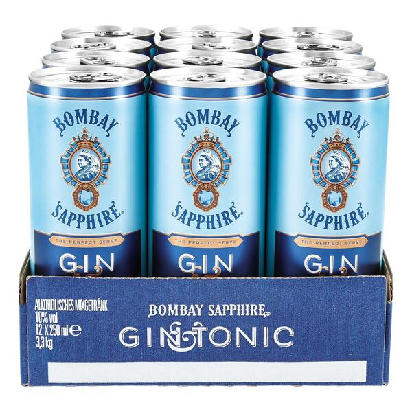 Bild 1 von Bombay Sapphire Gin & Tonic Mixgetränk 10,0 % vol 0,25 Liter Dose, 12er Pack