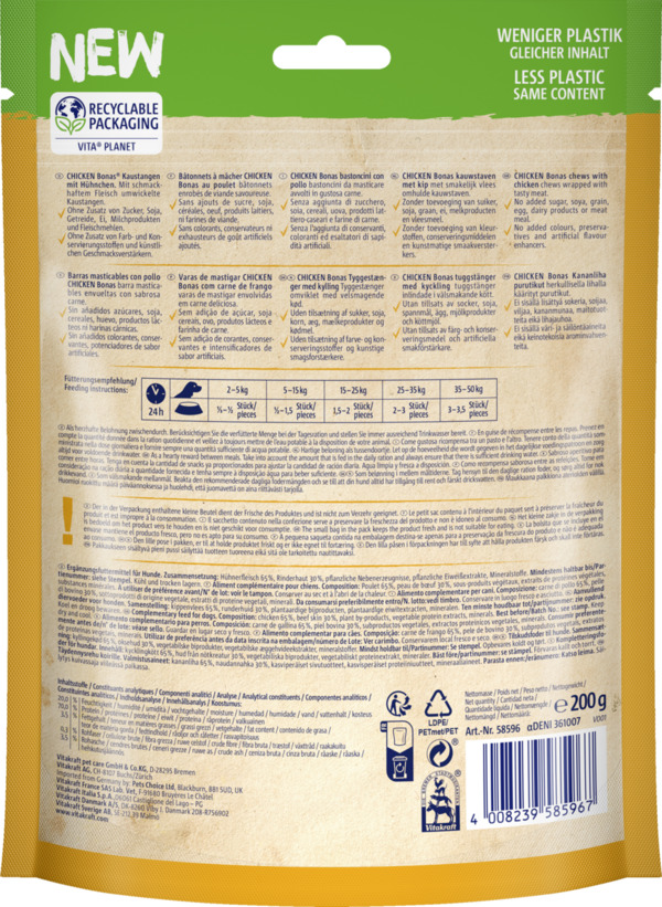 Bild 2 von Vitakraft pure CHICKEN Bonas XXL Kaustangen, 200 g