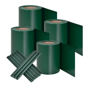 Juskys PVC Sichtschutzstreifen Doppelstabmatten Zaun 4er Set á 35m x 19cm - Zaunfolie – grün