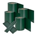 Bild 1 von Juskys PVC Sichtschutzstreifen Doppelstabmatten Zaun 4er Set á 35m x 19cm - Zaunfolie – grün