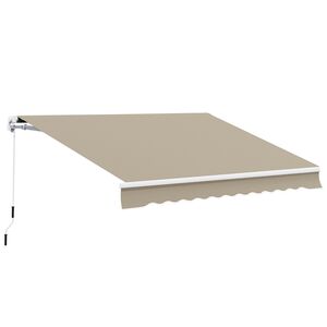 Outsunny Alu-Gelenkarmmarkise für Wandmontage beige 4 x 3 m (BxL)   Aluminium-Gelenkarm-Markise Alu-Markise Markise