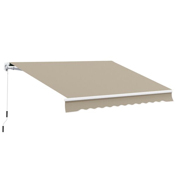 Bild 1 von Outsunny Alu-Gelenkarmmarkise für Wandmontage beige 4 x 3 m (BxL)   Aluminium-Gelenkarm-Markise Alu-Markise Markise