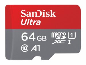 SanDisk Ultra microSDXC, 64 GB Speicherkarte, A1, Kl. 10, U1, inkl. SD-Adapter