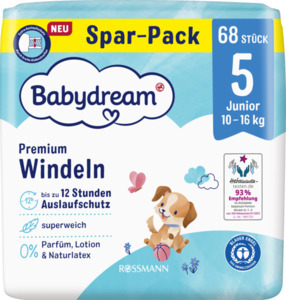 Babydream Premium Windel Größe 5 Junior 10-16 kg