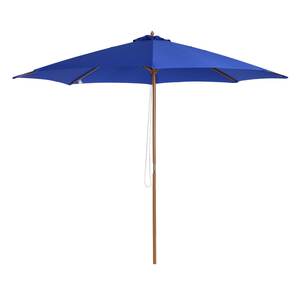 Outsunny Sonnenschirm mit leichtgängigem Seilzug blau 3 x 2,7 m (ØxH)   Gartenschirm Balkonschirm Sonnenschutz Holzschirm