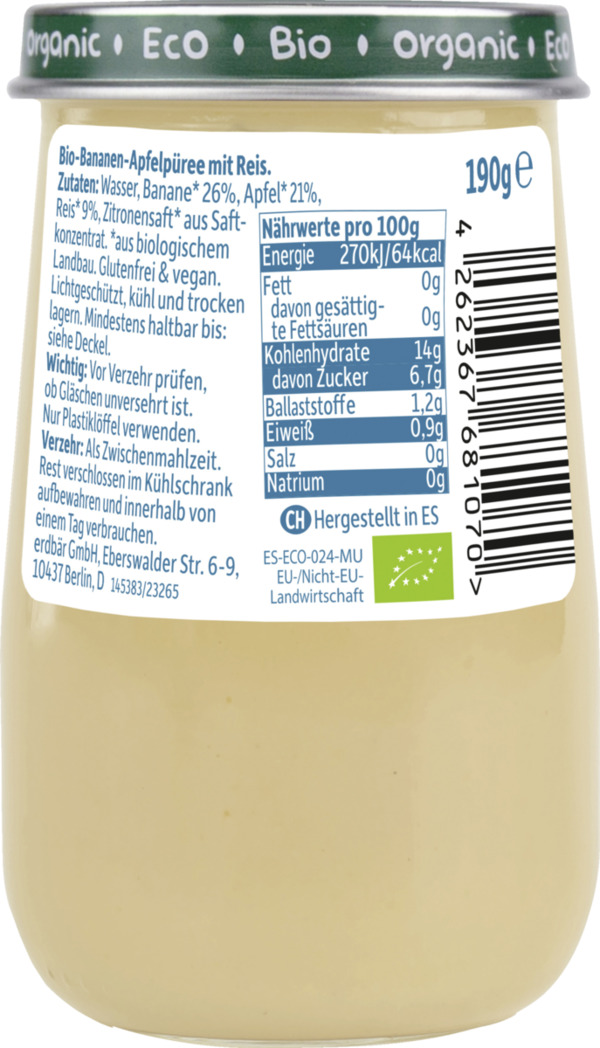 Bild 2 von Freche Freunde Bio Baby Fruchtreis Banane & Apfel, 190 g