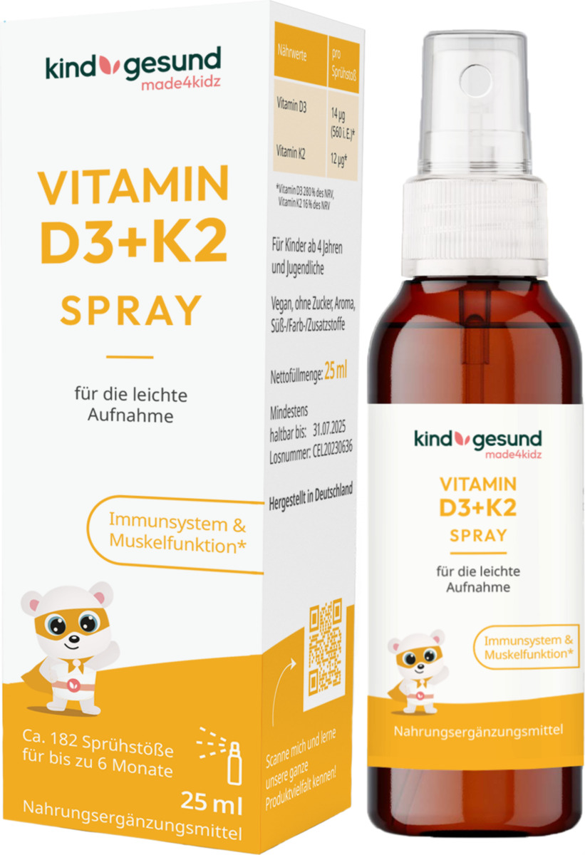 Bild 3 von kindgesund Vitamin D3+K2 Spray für Kinder, 25 ml