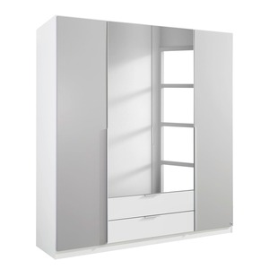 Kleiderschrank Bela grau - weiß 4 Türen B 181 cm - H 197 cm
