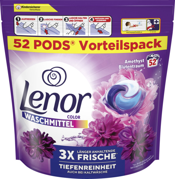 Bild 1 von Lenor All-in-1 Pods Colorwaschmittel Amethyst Blütentraum 104WL