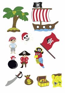 Glorex Moosgummi Sticker Piraten
, 
selbstklebend , 36 Stück